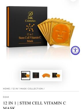 12-in-1 Stem Cell Vitamin C Mask - Black/Gold
